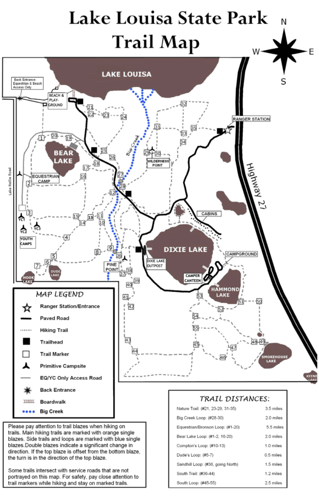 Lake Louisa State Park Map